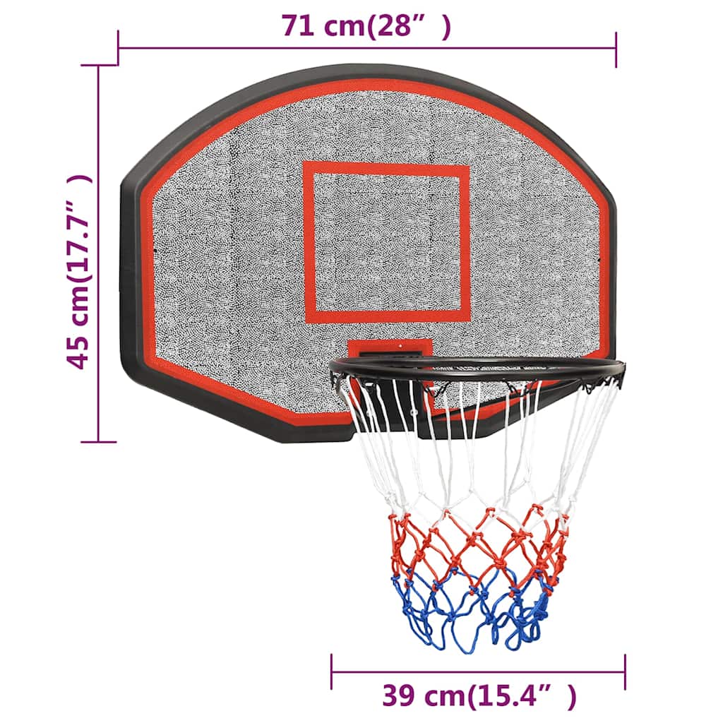Košarkaška ploča crna 71 x45 x 2 cm od polietilena