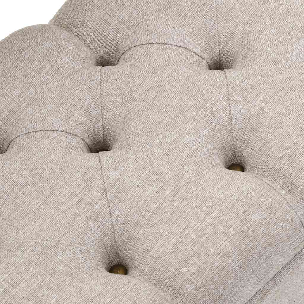 Klupa za pohranu s naslonom 110 cm Krem Tkanina