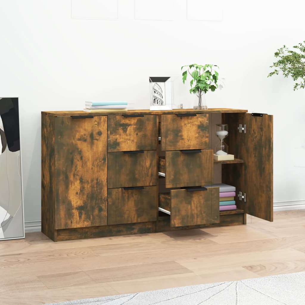 Komode 2 kom boja dimljenog hrasta 60x30x70cm konstruirano drvo