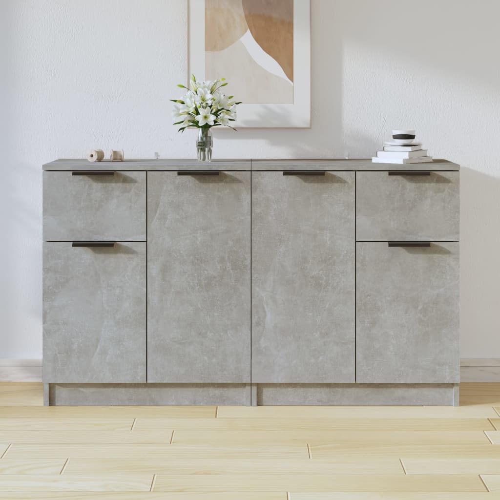Komoda 2 kom siva boja betona 60x30x70 cm od konstruiranog drva