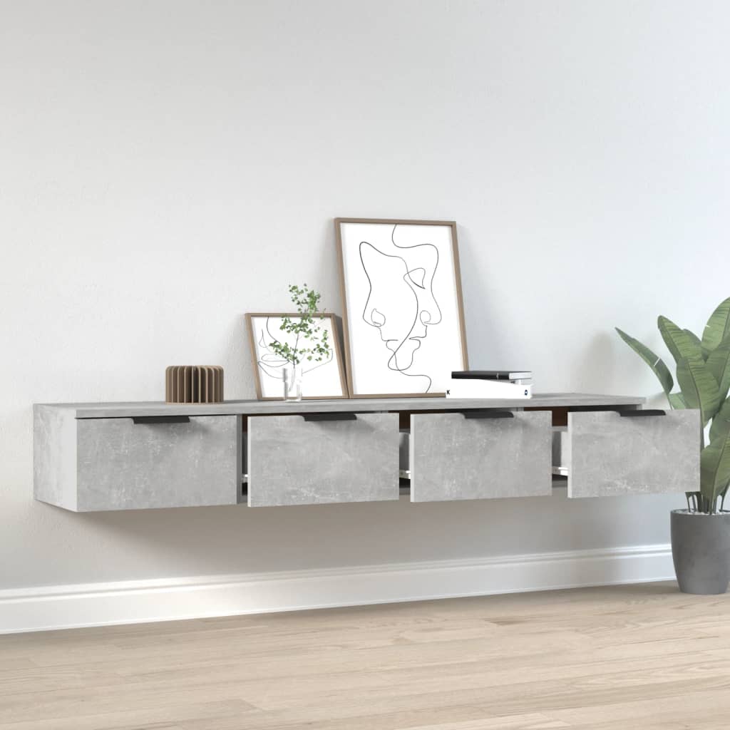 Zidni ormarići 2 kom boja siva betona 68x30x20 cm drveni