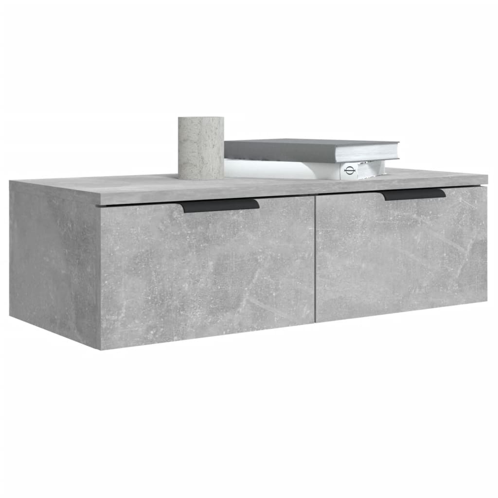 Zidni ormarići 2 kom boja siva betona 68x30x20 cm drveni