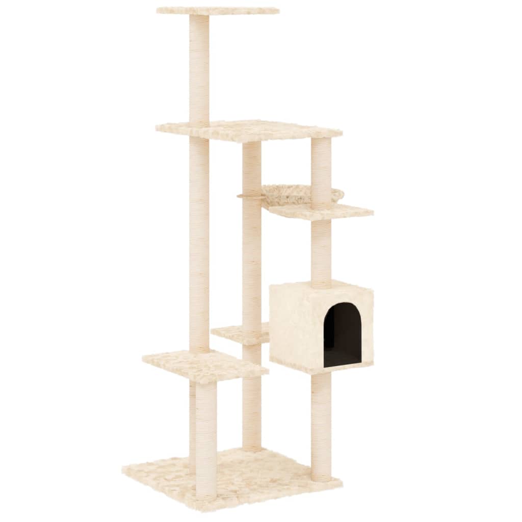 Penjalica za mačke sa stupovima za grebanje krem 142 cm
