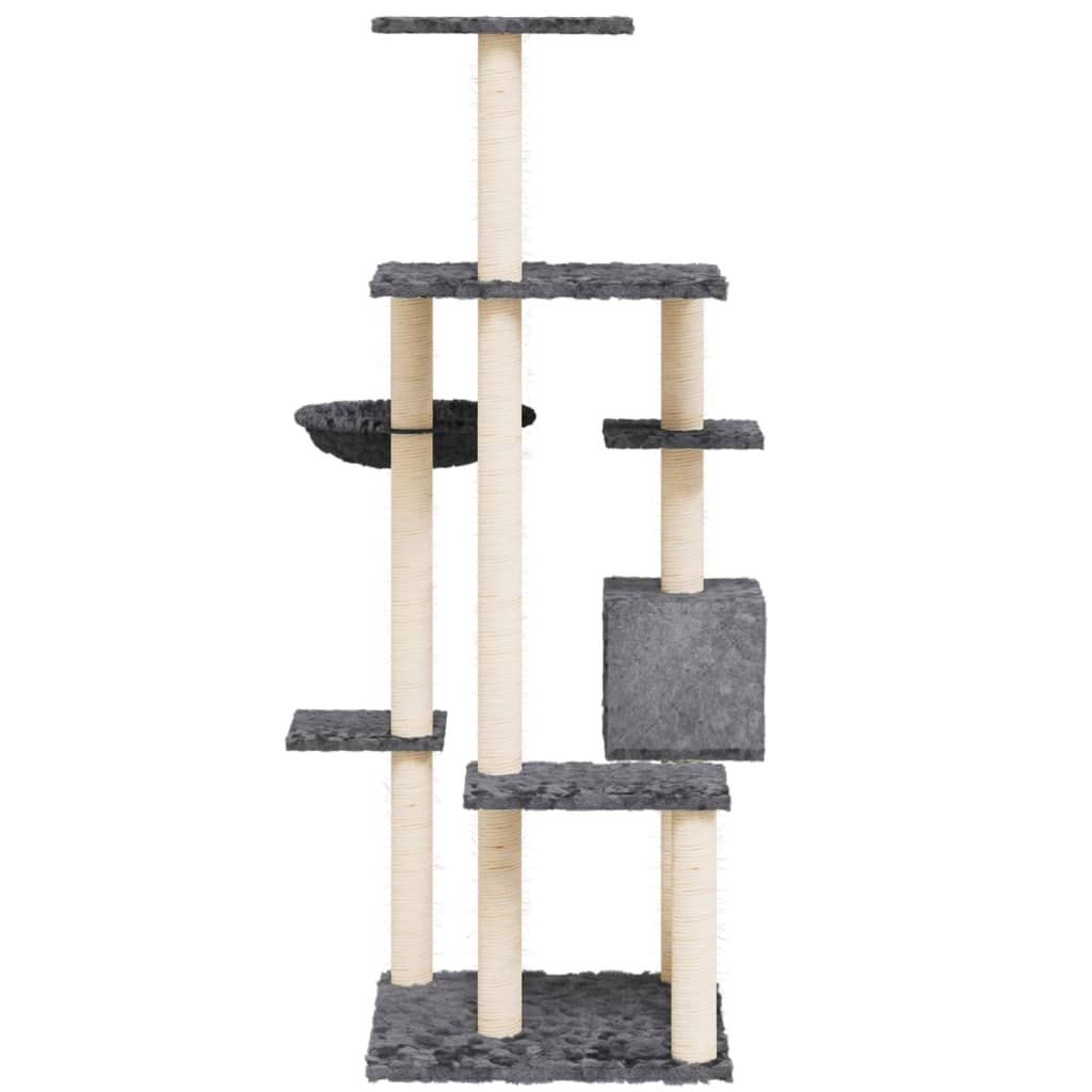 Penjalica za mačke sa stupovima za grebanje tamnosiva 142 cm