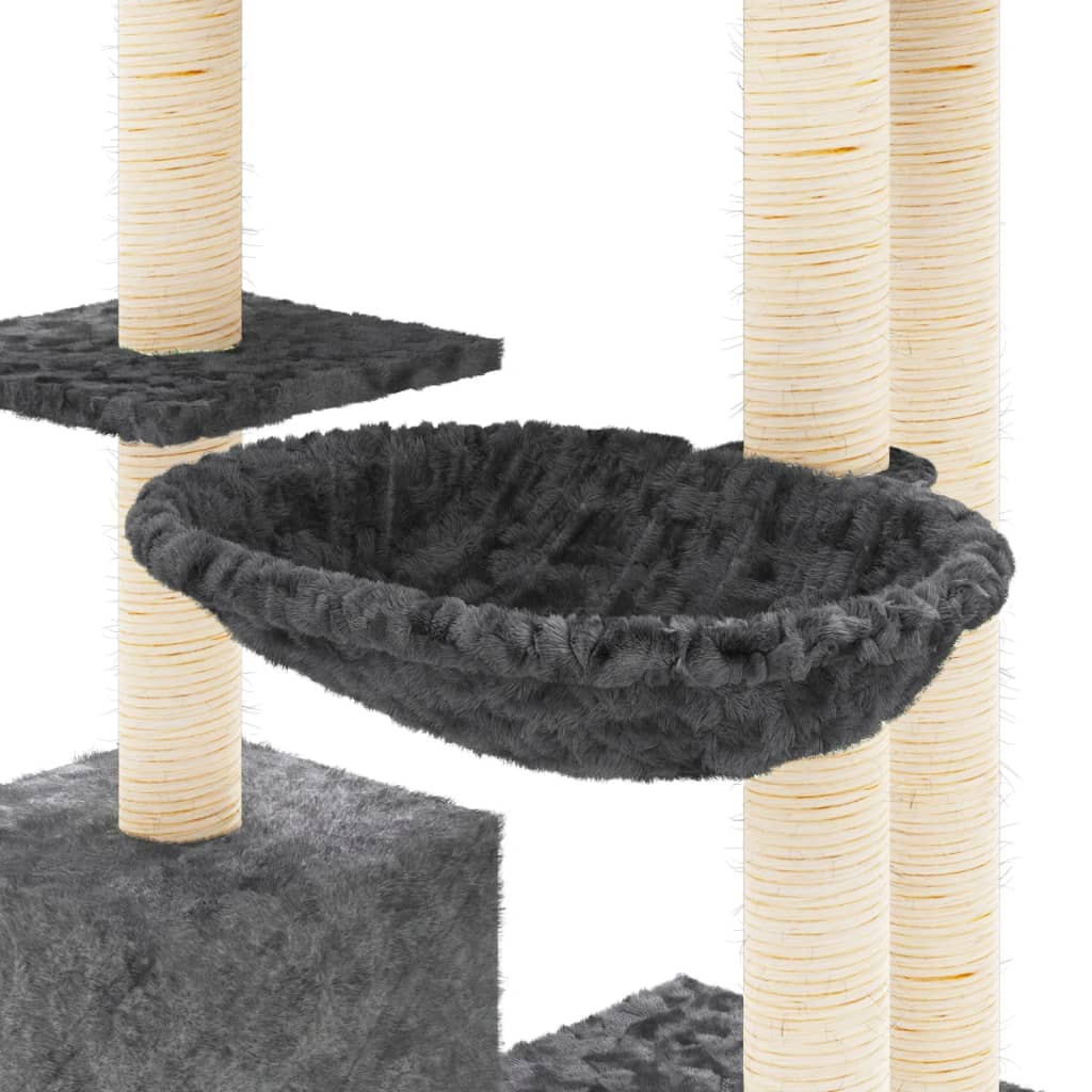 Penjalica za mačke sa stupovima za grebanje tamnosiva 142 cm