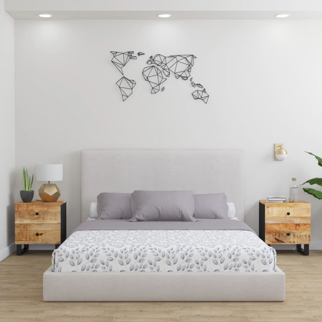 Noćni ormarići 2 kom 40 x 33 x 46 cm od masivnog drva manga