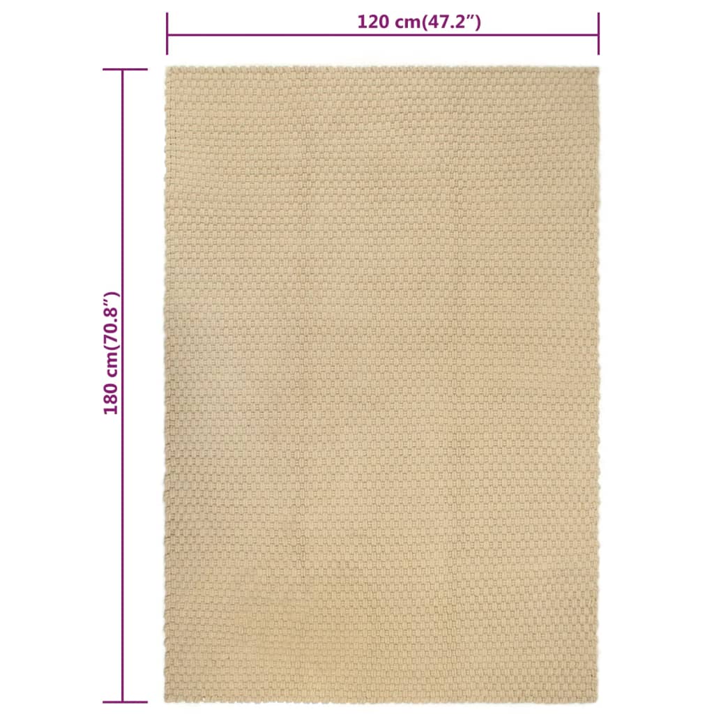 Tepih pravokutni prirodni 120 x1 80 cm pamučni