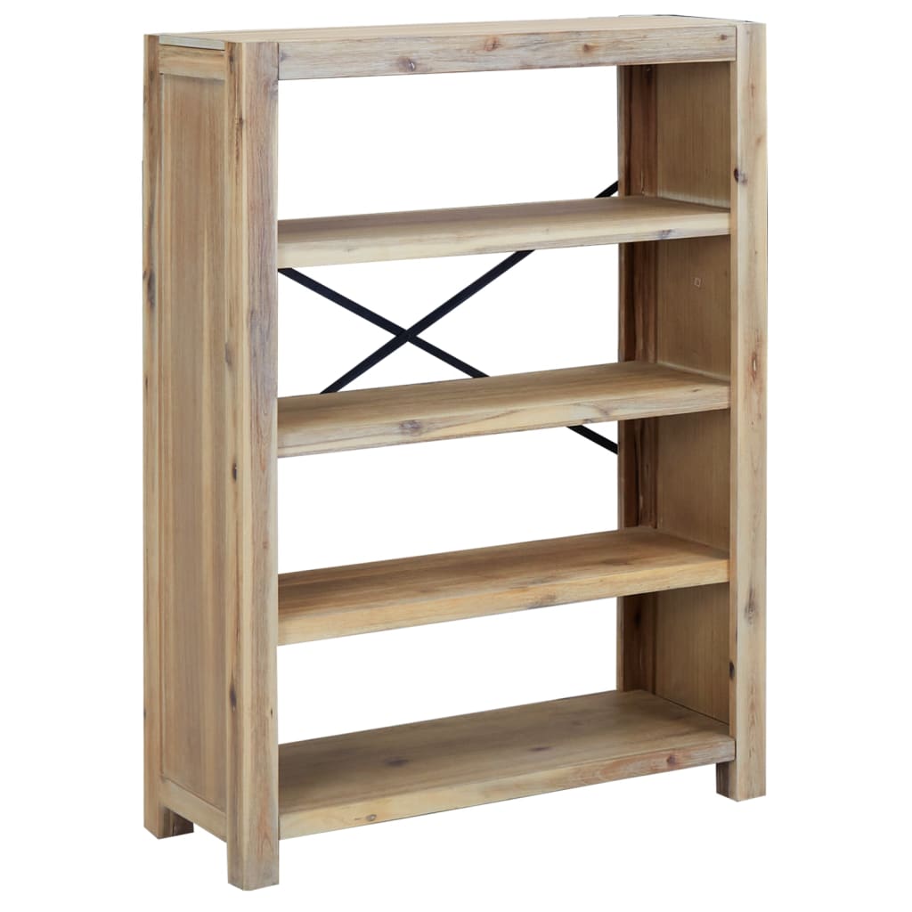 Polica za knjige s 4 razine 80x30x170 cm masivno bagremovo drvo