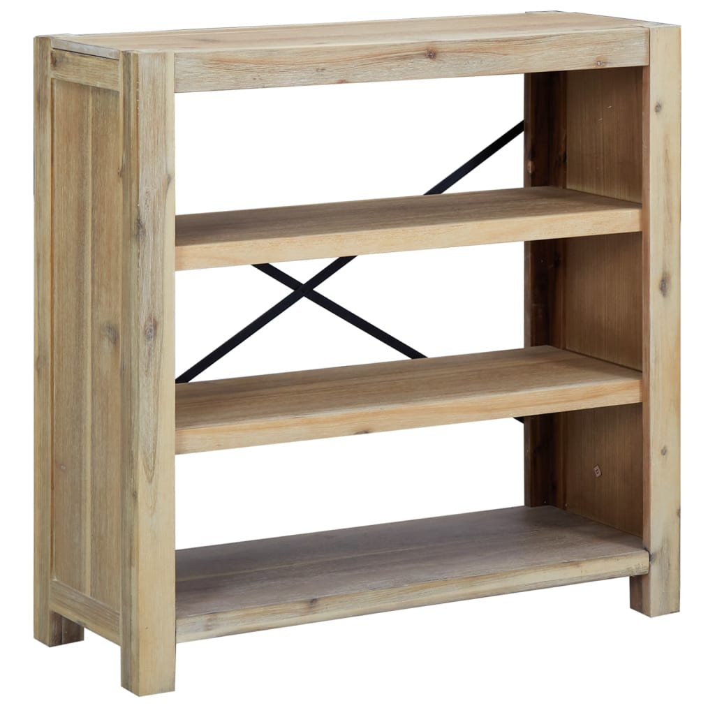Polica za knjige sa 3 razina 80x30x80 cm masivno drvo bagrema