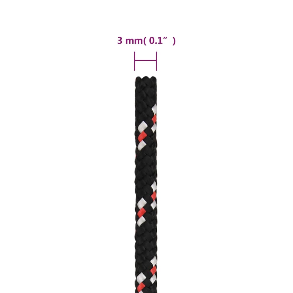 Brodski konop crni 3 mm 250 m od polipropilena