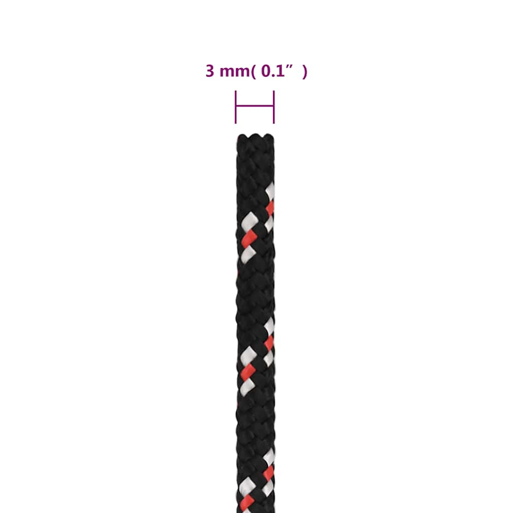 Brodski konop crni 3 mm 500 m od polipropilena
