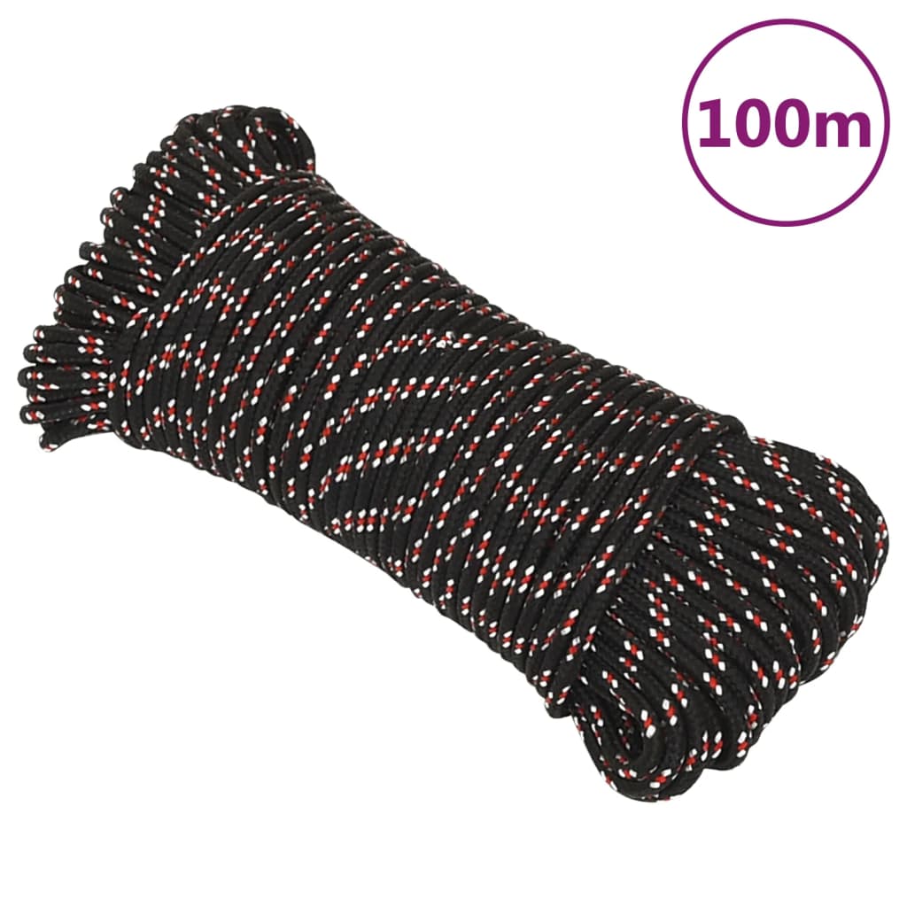 Brodski konop crni 4 mm 100 m od polipropilena