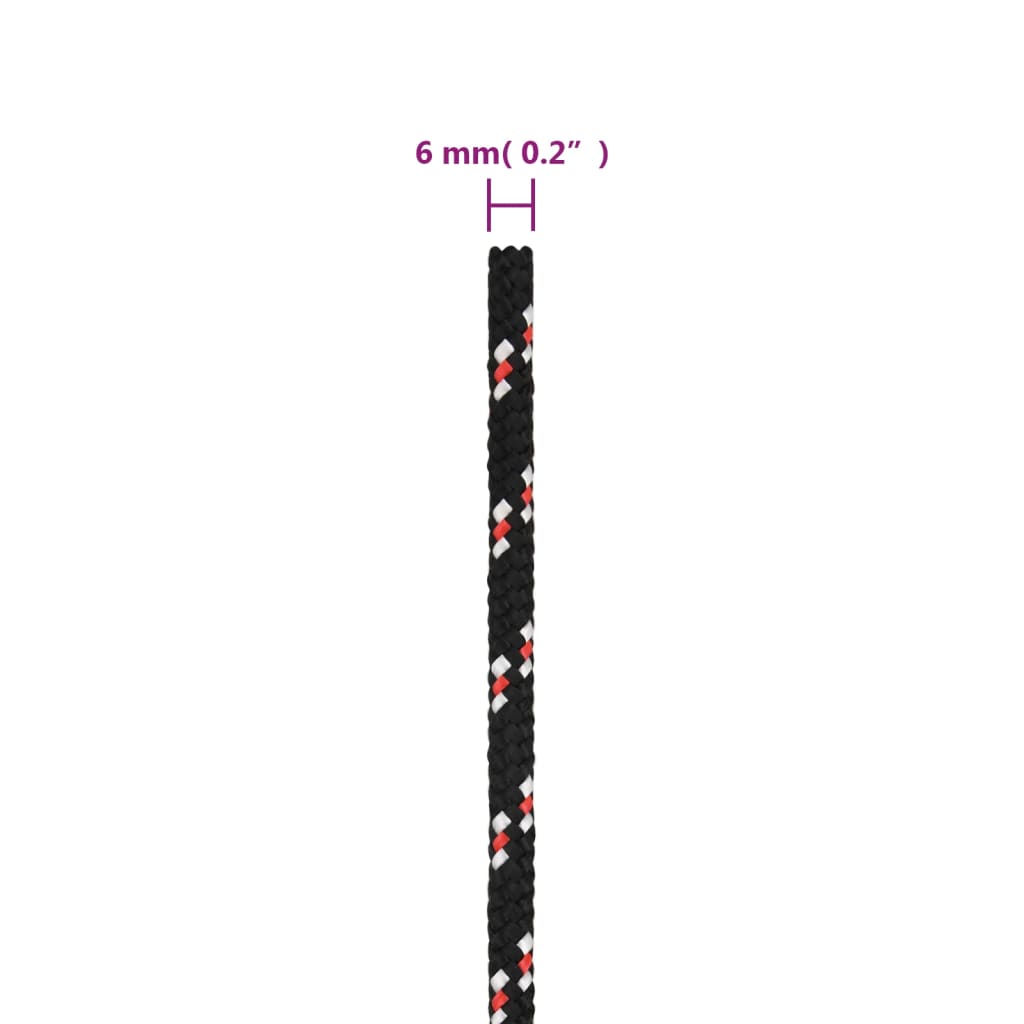 Brodski konop crni 6 mm 25 m od polipropilena