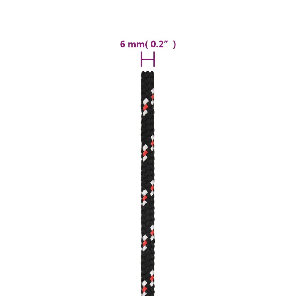 Brodski konop crni 6 mm 250 m od polipropilena