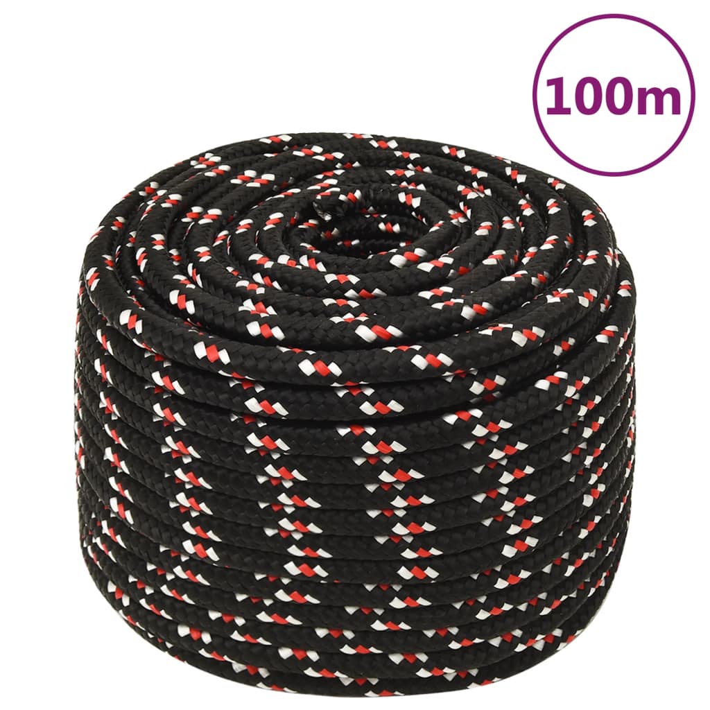 Brodski konop crni 14 mm 100 m od polipropilena