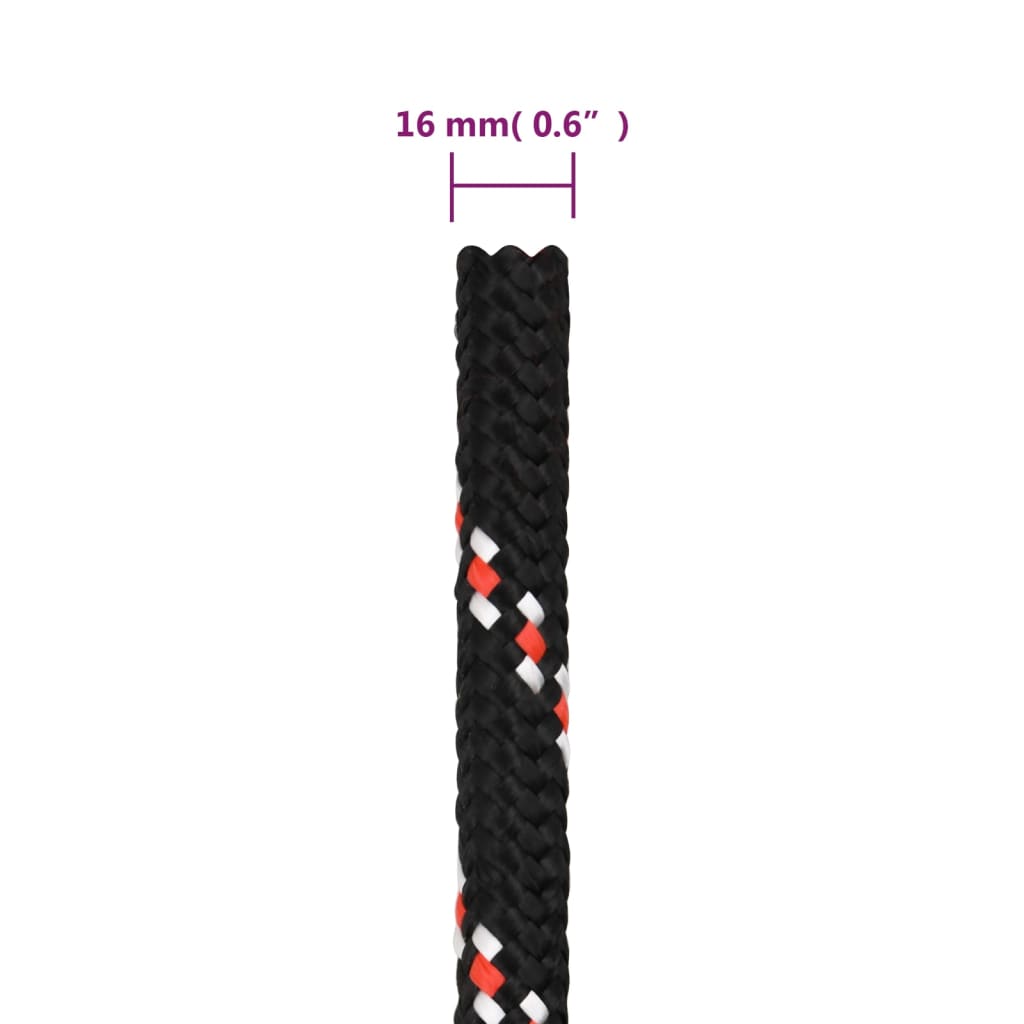 Brodski konop crni 16 mm 25 m od polipropilena