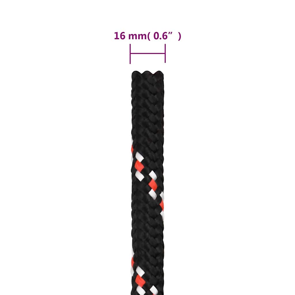 Brodski konop crni 16 mm 100 m od polipropilena