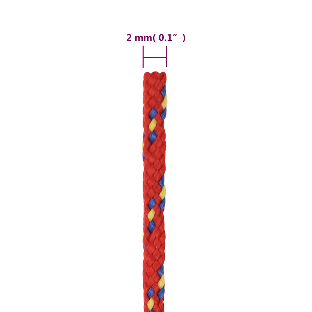 Brodski konop crveni 2 mm 50 m od polipropilena