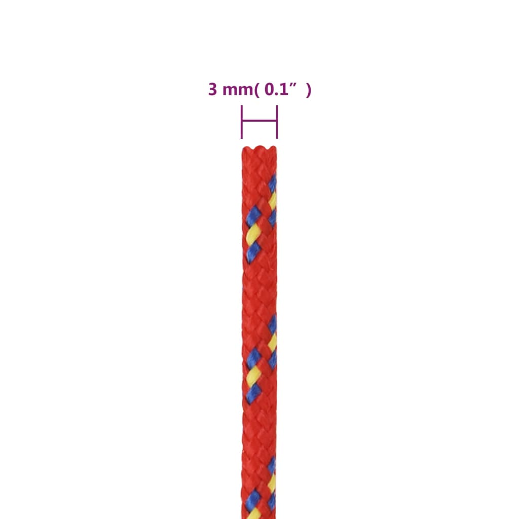 Brodski konop crveni 3 mm 250 m od polipropilena