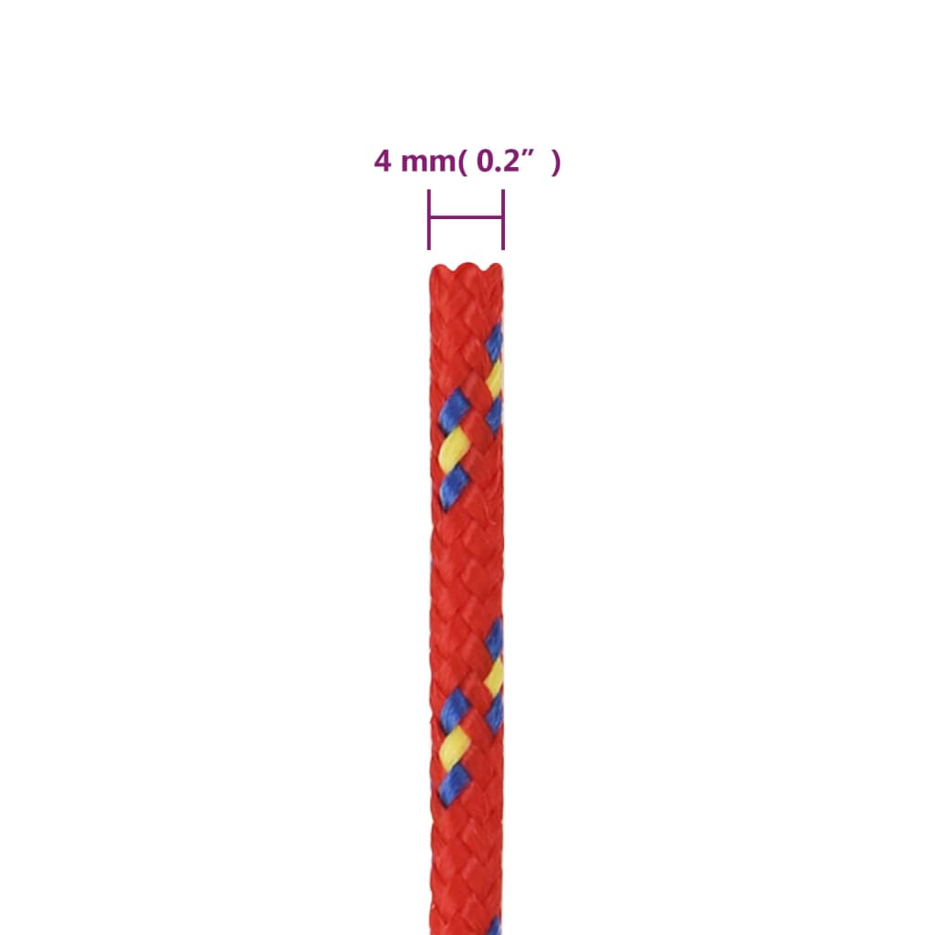 Brodski konop crveni 4 mm 25 m od polipropilena