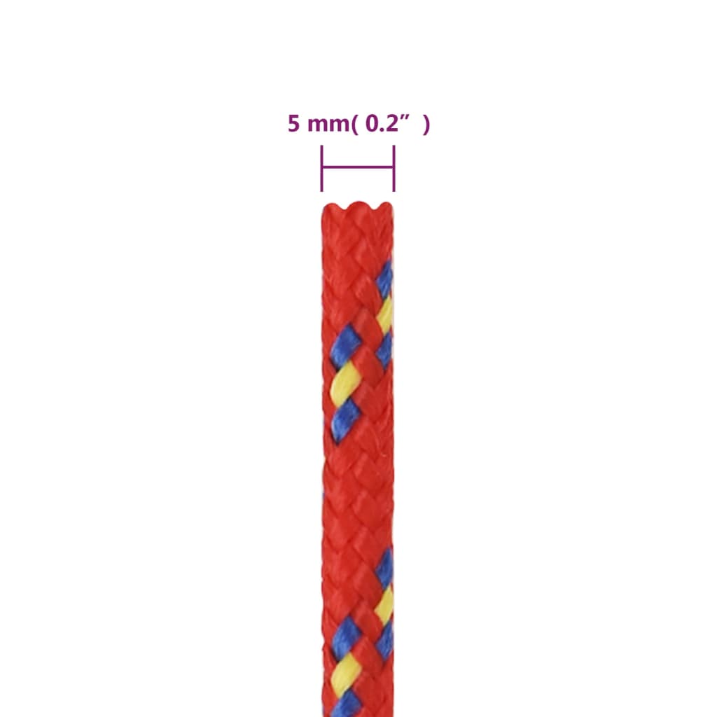 Brodski konop crveni 5 mm 100 m od polipropilena