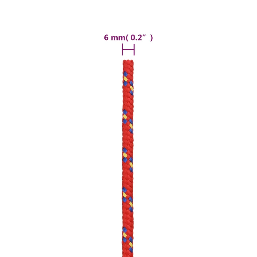 Brodski konop crveni 6 mm 250 m od polipropilena