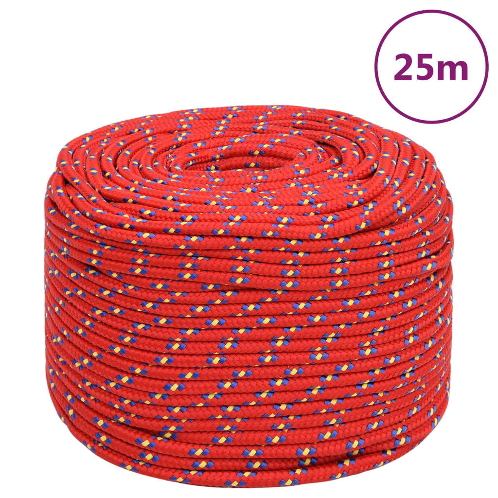 Brodski konop crveni 10 mm 25 m od polipropilena