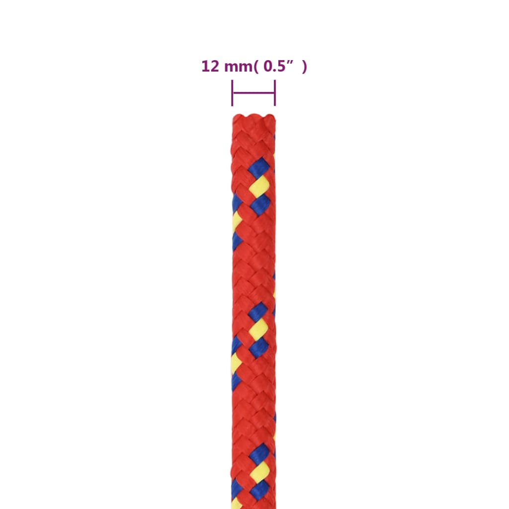Brodski konop crveni 12 mm 100 m od polipropilena
