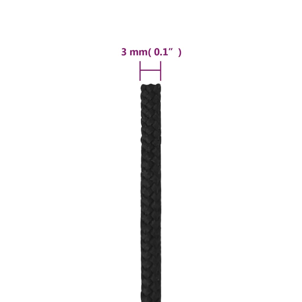 Brodski konop tamnocrni 3 mm 100 m od polipropilena