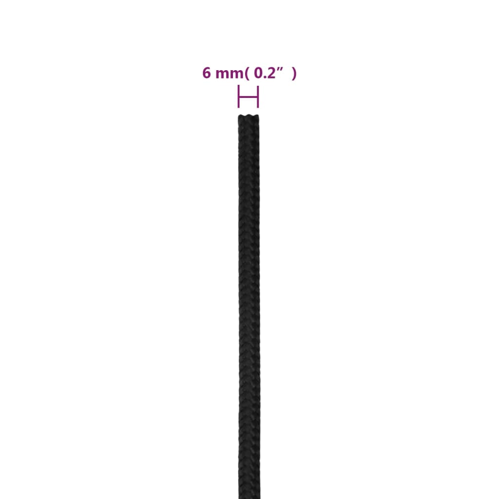 Brodski konop tamnocrni 6 mm 50 m od polipropilena