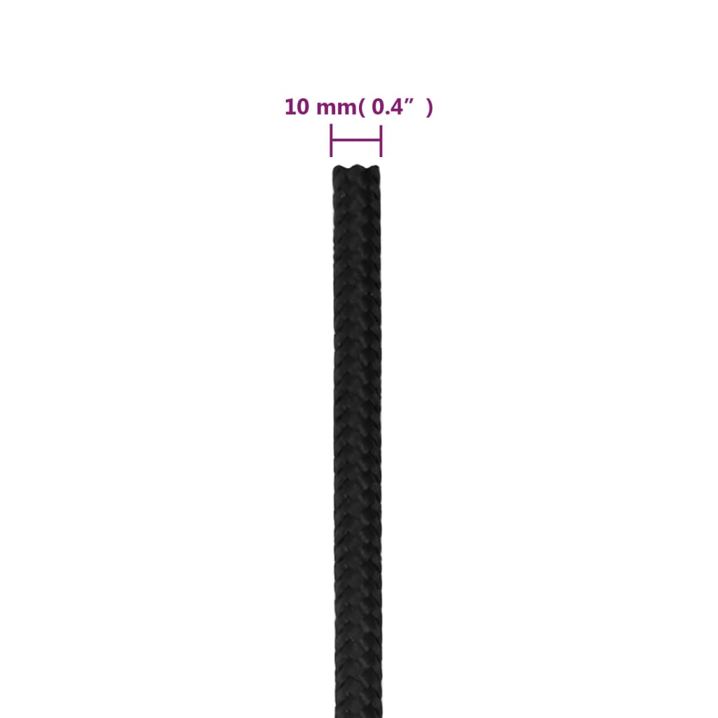 Brodski konop tamnocrni 10 mm 100 m od polipropilena