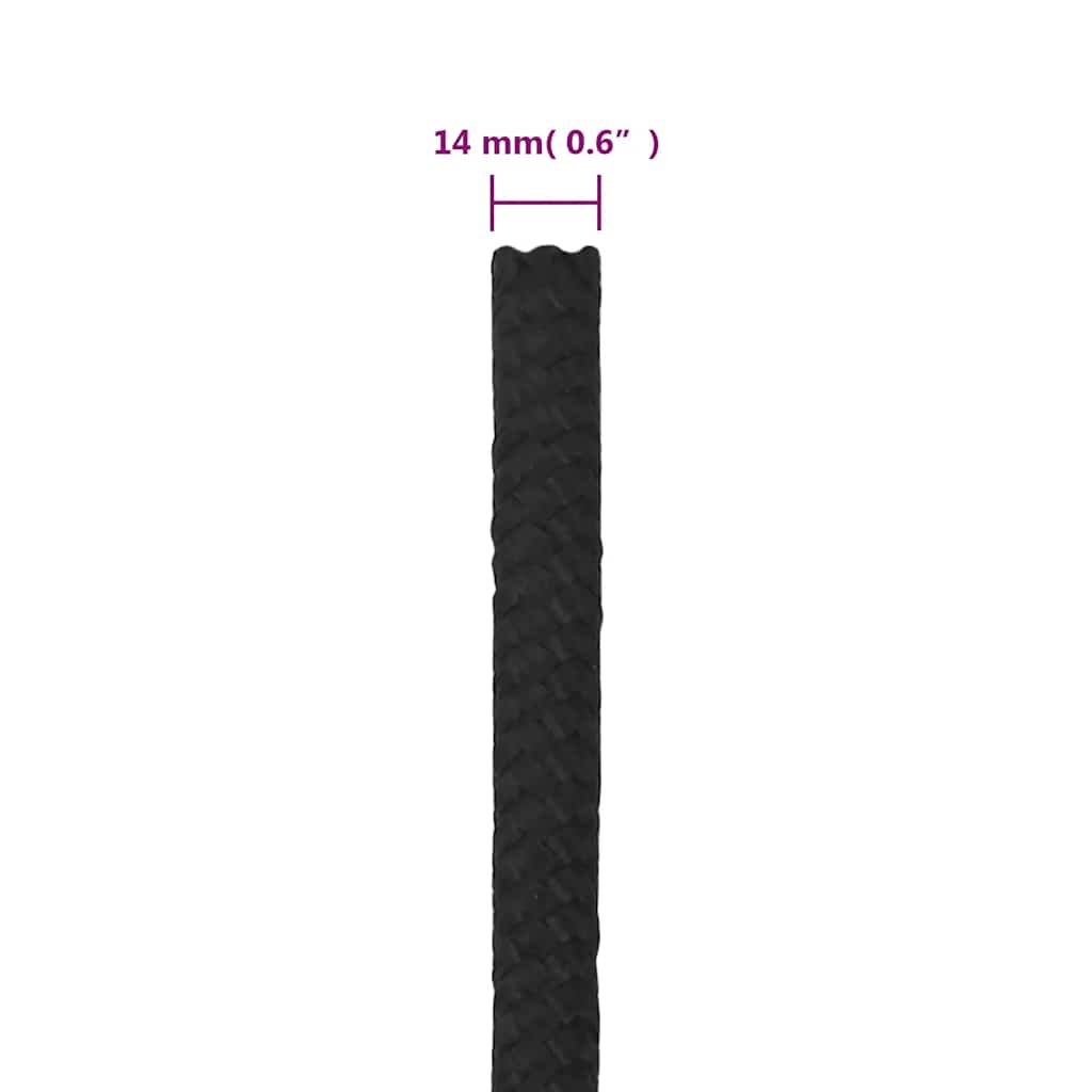 Brodski konop tamnocrni 14 mm 50 m od polipropilena