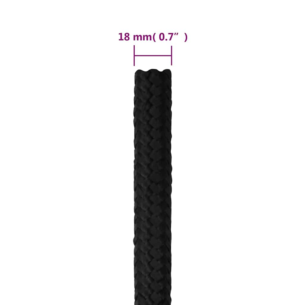 Brodski konop tamnocrni 18 mm 25 m od polipropilena