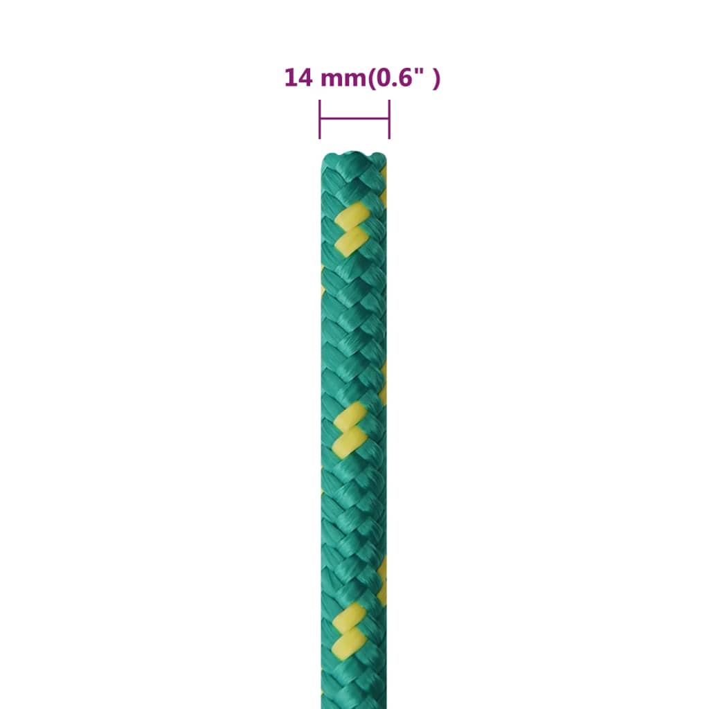 Brodski konop zeleni 14 mm 100 m od polipropilena