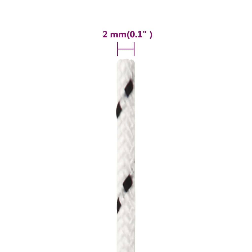 Pleteni brodski konop bijeli 2 mm x 25 m poliesterski