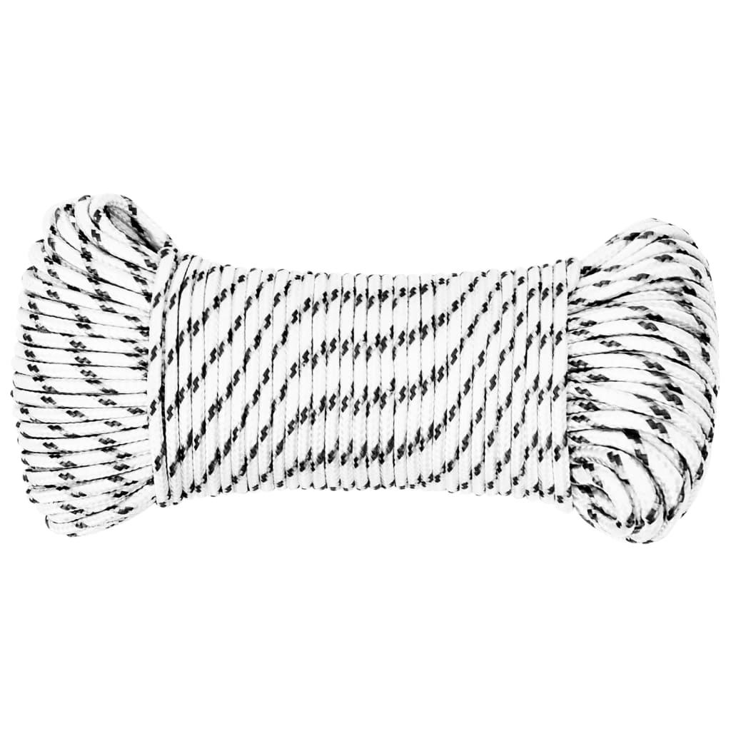 Pleteni brodski konop bijeli 4 mm x 100 m poliesterski