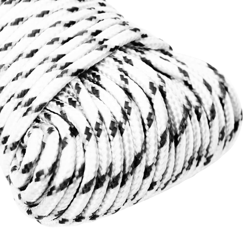 Pleteni brodski konop bijeli 4 mm x 100 m poliesterski