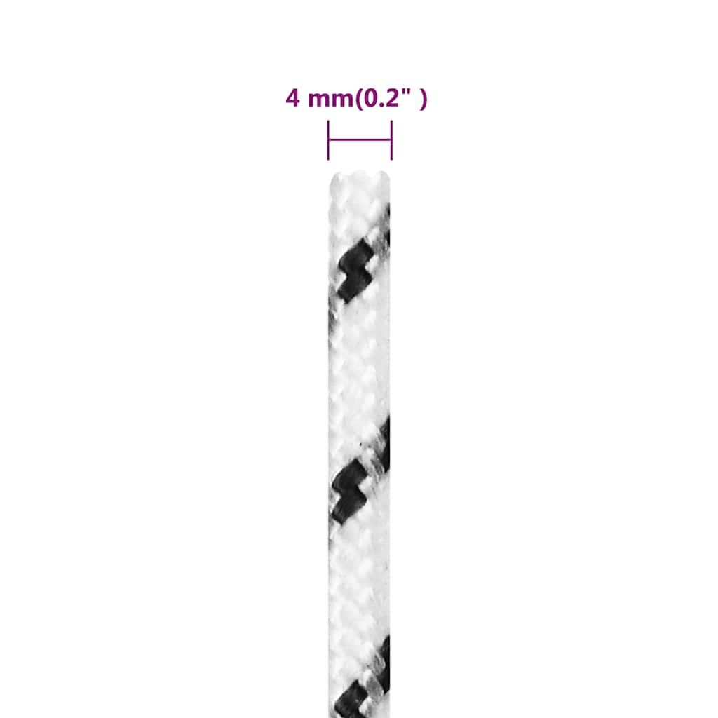 Pleteni brodski konop bijeli 4 mm x 100 m poliesterski