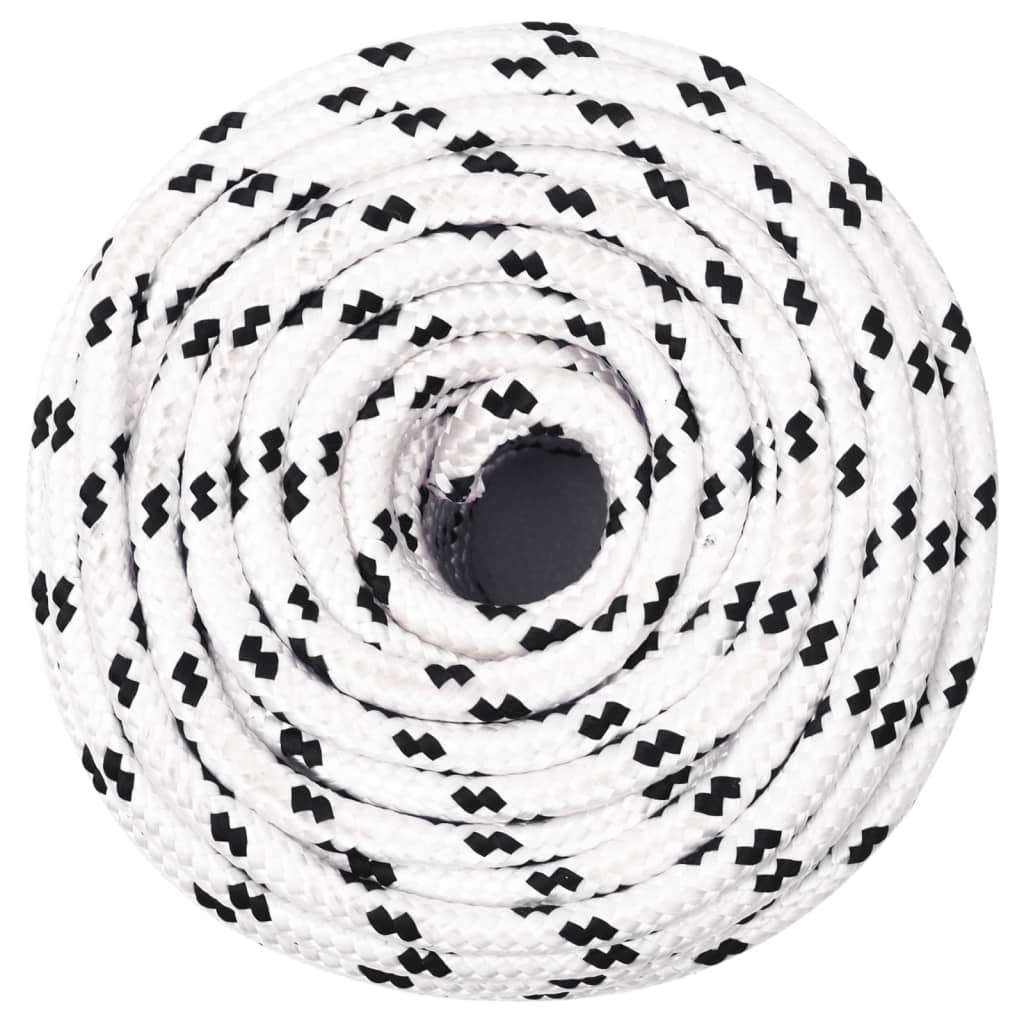 Pleteni brodski konop bijeli 6 mm x 25 m poliesterski