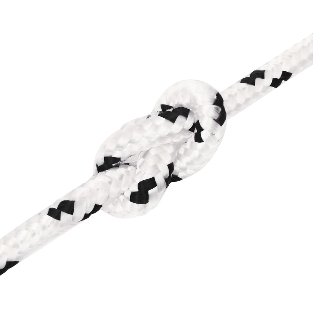 Pleteni brodski konop bijeli 6 mm x 25 m poliesterski