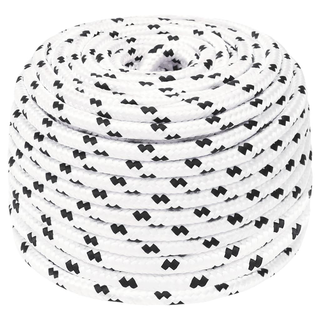 Pleteni brodski konop bijeli 8 mm x 25 m poliesterski