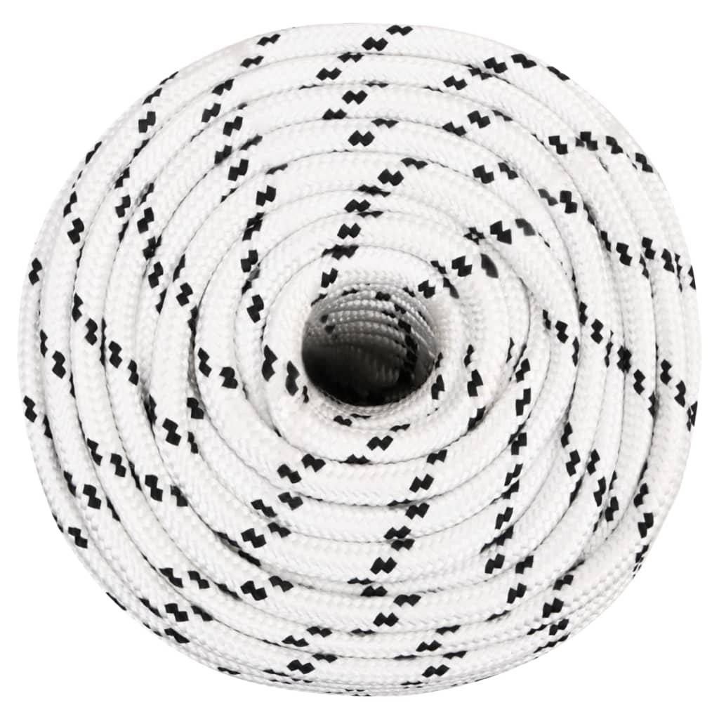 Pleteni brodski konop bijeli 12 mm x 25 m poliesterski