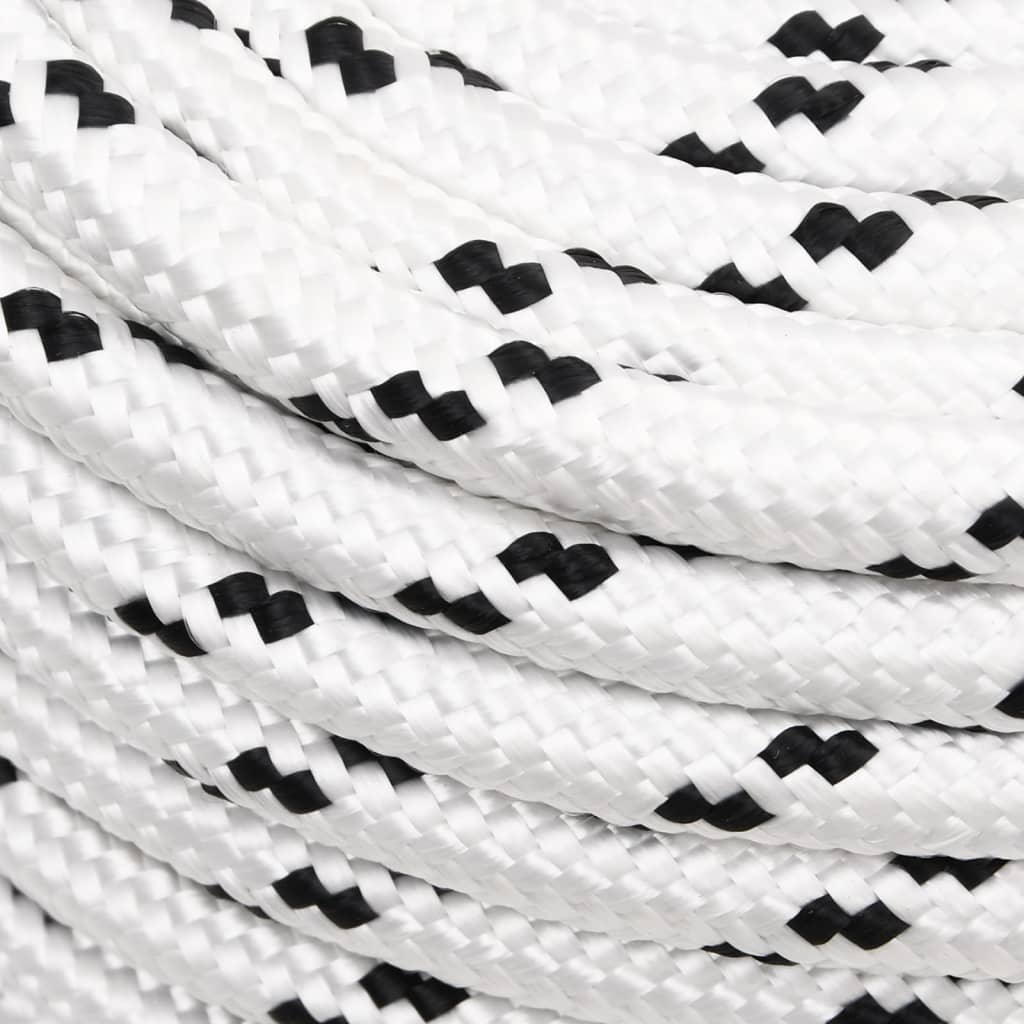 Pleteni brodski konop bijeli 12 mm x 25 m poliesterski