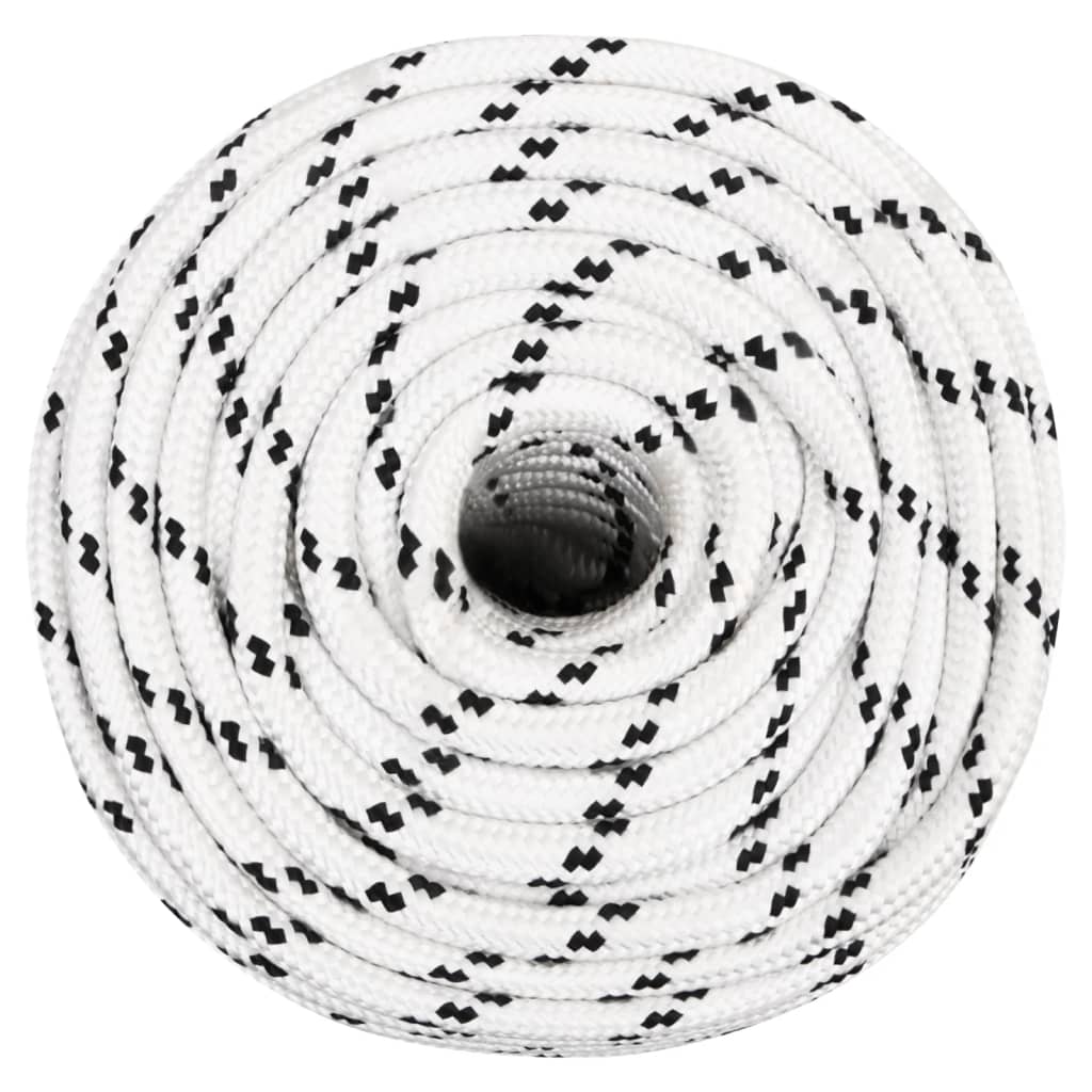 Pleteni brodski konop bijeli 14 mm x 25 m poliesterski