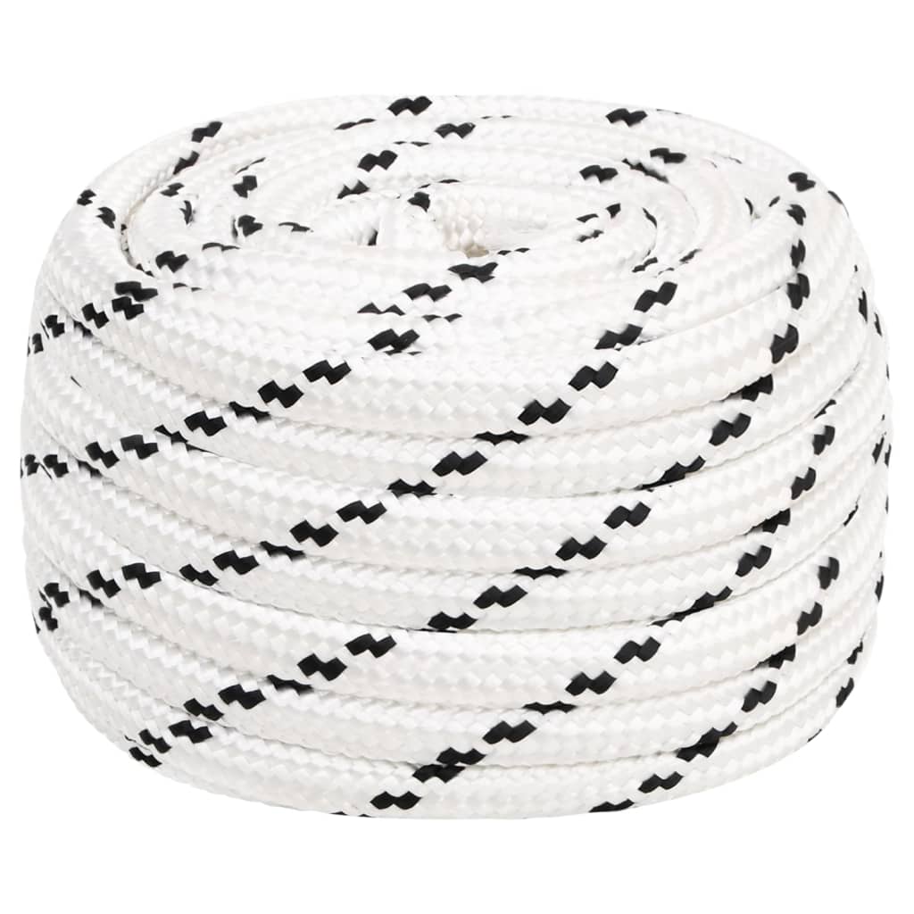Pleteni brodski konop bijeli 20 mm x 100 m poliesterski