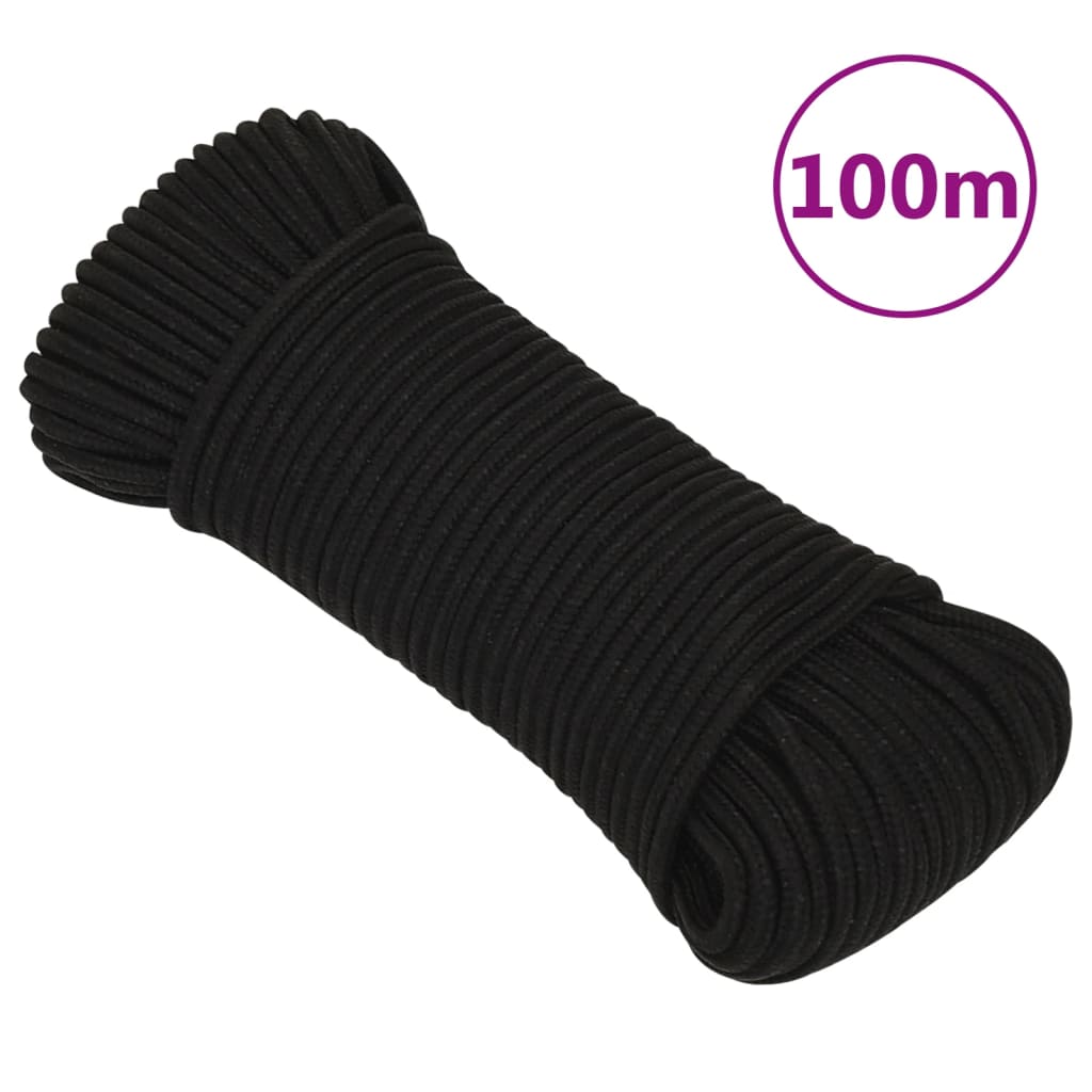 Radno uže crno 3 mm 100 m poliestersko