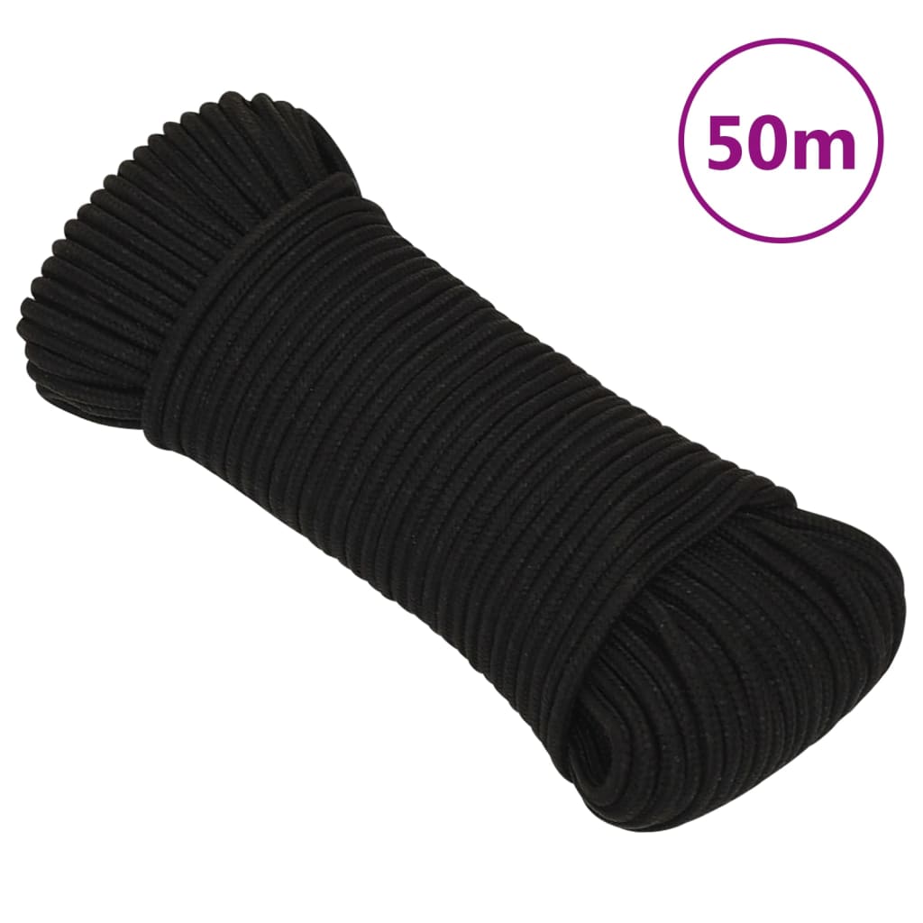 Radno uže crno 5 mm 50 m poliestersko