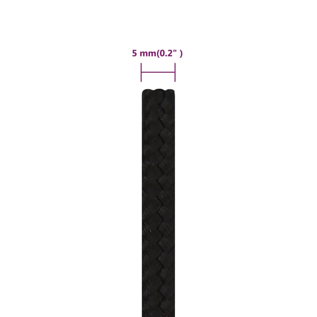 Radno uže crno 5 mm 250 m poliestersko