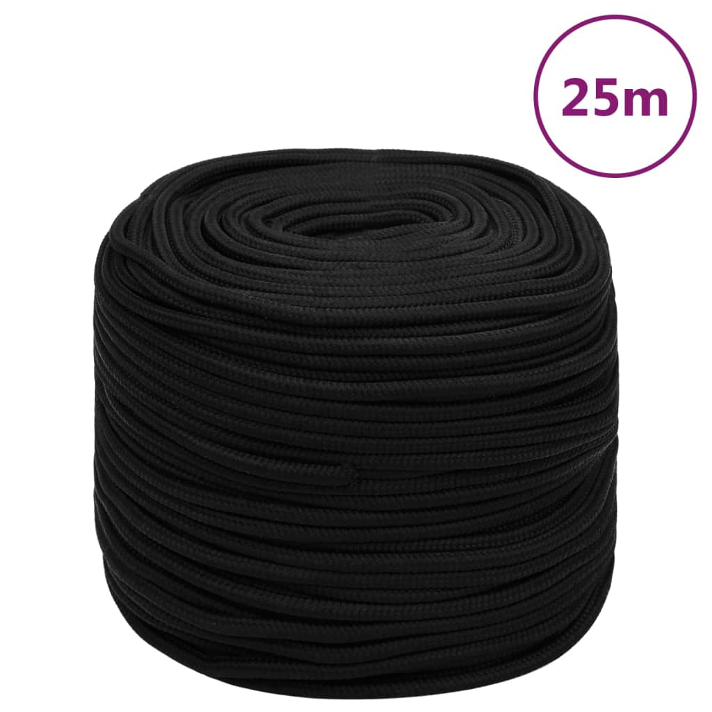 Radno uže crno 10 mm 25 m poliestersko