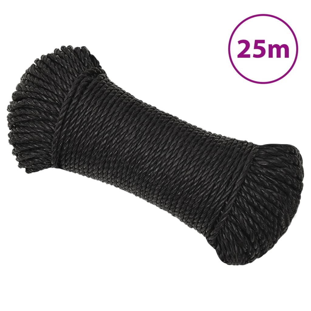 Radno uže crni 3 mm 25 m od polipropilena